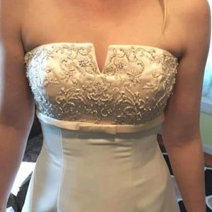 Strapless Ivory Beaded Wedding Dress